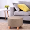 Baoblaze Ottoman Slipcovers Round Footrest Footstool Covers Stretch Storage Ottoman