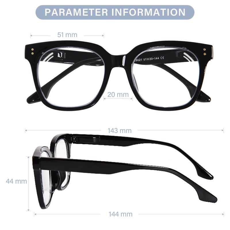 ZESAKER Bifocal Reading Glasses for Women Men Oversized Progressive Blue