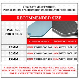 Fjalljós Pickleball Paddle Edge Guard & Weighted Training Aid to Boost Swing Power & Protect Your Paddle (Black,19mm)