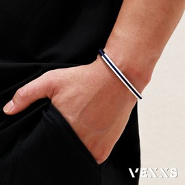 VEXXS Men's Cuff Bracelet, Cuff Bangle Bracelet With Lucky Braiding Ropes, 18K Real Gold Plated Bracelet for Men, Men’s Gold Bracelet Durable No Color Fading Cuban link Bracelet Classic Gift for Men