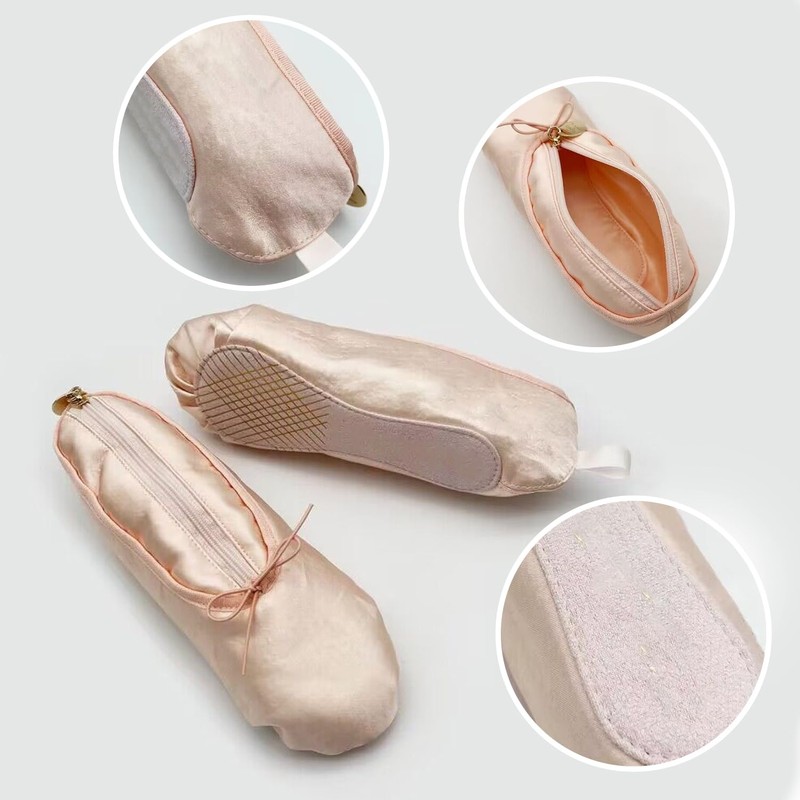 1 Ballet Shoe Pencil Case, 1 Pendant Keyring, Pink Pencil