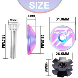 BUCKLOS Bike Headset Top Cap & Star Nut, Aluminum Alloy/Carbon Fiber Fits 1-1/8" Fork Handlebar Stems, Headset Top Cap with Aluminum Screw.
