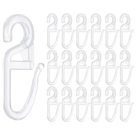 Curtain hooks, pack of 100 transparent folding hooks, universal clip-on hooks with 6 mm eyelet for curtain rings, curtain hooks, curtain accessories, curtain hooks
