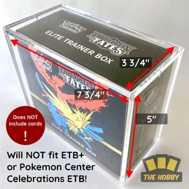 The Hobby Lair Deluxe Acrylic Case Compatible with Pokemon Elite Trainer Boxes | Magnetic Easy Top Loading | Thick 6mm Protection