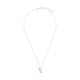 Prinzessin Lillifee 2038744 Necklace with Pendant 925 Sterling Silver Girls Children's Necklace with Synthetic Zirconia 35 + 3 cm Pink Crown Comes in Jewellery Gift Box, Sterling Silver, Cubic