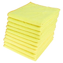 Micro-Pro Yellow Microfibre Cleaning Cloths 10 Pack - 280gsm, 40x40cm, Non-Abrasive, High-Density for Home & Professional Use, Durable & Reusable, Ideal for Kitchen, Car, Window
