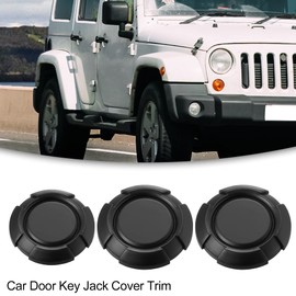 ACROPIX Car Exterior Door Panel Key Hole Protector Cover Fit for Jeep Wrangler JL - Pack of 3 Matte Black
