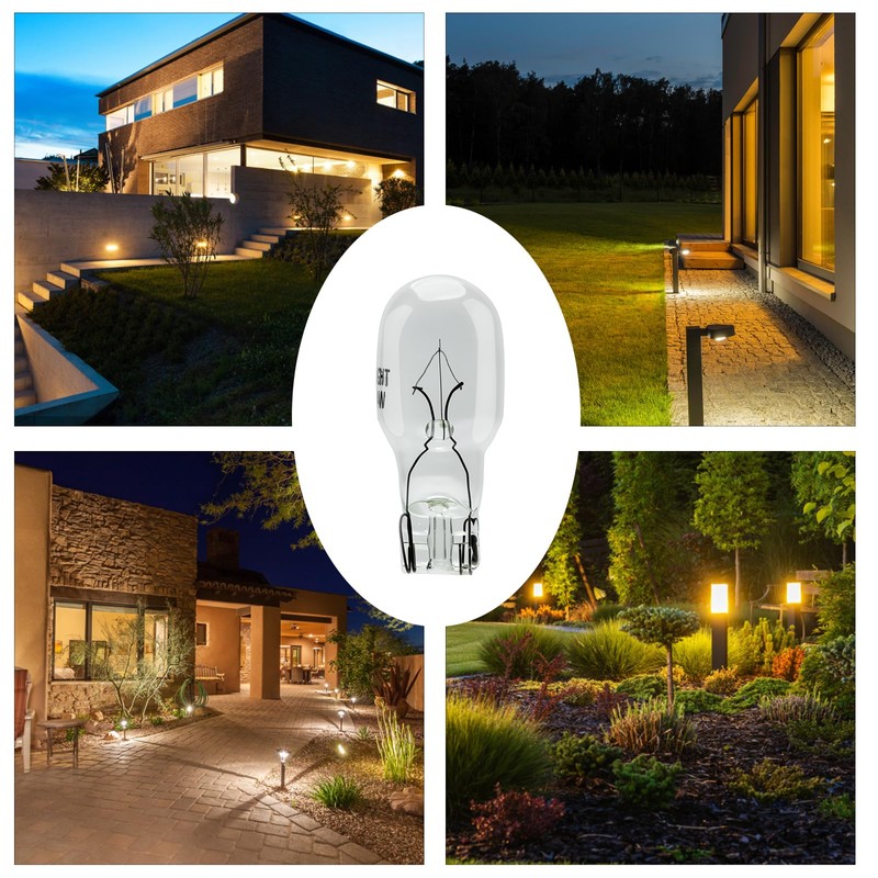 PWEOW T5 Landscape Light Bulbs 12 Volt 4 Watt Wedge