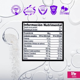 Holistic Beauty Peptidos de Colageno Grass Fed en Polvo Be.Tal | Natural Sin Sabor | Libre de Pastoreo | 22 porciones, 500 gr