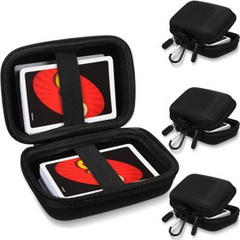 Sanwuta 4 Pcs Playing Card Case Eva Hard Travel Carrying Case for Classic Card Game Playing Card Box (Not Including Cards), Black, 4.33 x 2.91 x 1.81 Inches