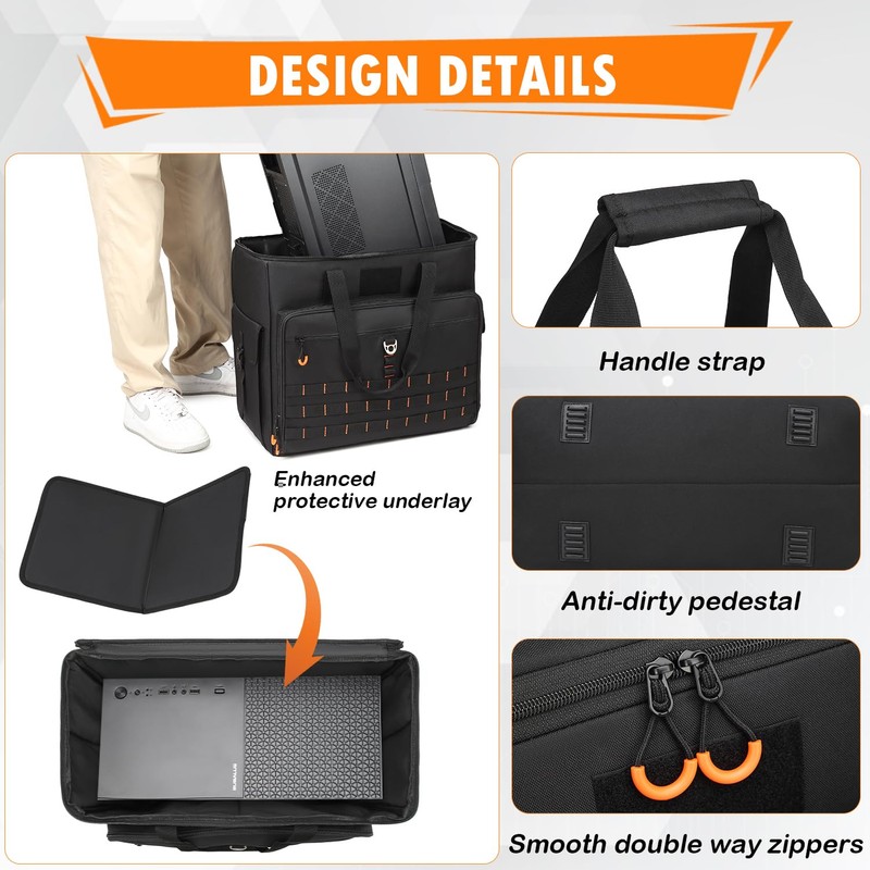 BISKLNDN Computer Desktop Tower Carrying Case - Portable PC Travel