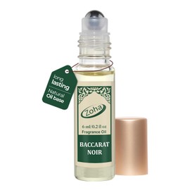 Zoha Baccarat Noir - Baccarat Perfume for Women and Men, Skin-Friendly, Alcohol-Free Perfume Oil, Travel Size Clean Parfum, 6ml Roller