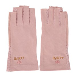 Pongnas Guantes de Manicura de Gel Anti UV, 1 Par de Guantes de Gel para Arte de Uñas, sin Dedos, Anti UV, Protegen las Manos de la Luz UV, Lámpara de(Gris rosado pálido), 1.0 unidad