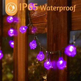 Selarlyt 2 Pack 120 LED Solar String Lights Outdoor Waterproof, 72 FT Crystal Globe Lights with 8 Lighting Modes, Solar Powered Light Outdoor for Garden Wedding Party Decor