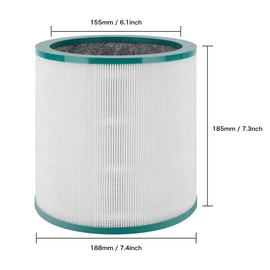 Replacement TP02 Air Purifier Filters Compatible with All Dyson Pure Cool Link Models TP01, TP02, TP03, BP01, AM11 Tower Purifier Part # 968126-03 305158-01, 305159-01, 308400-01 (2 Pack)