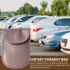 Brown Premium Car Key Faraday Bag, Signal Blocking Pouch Anti-Theft