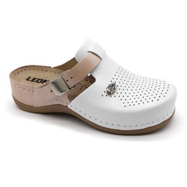 LEON 901 Comfort Shoes Leather Shoes Mules Slippers Clog Women, salmon