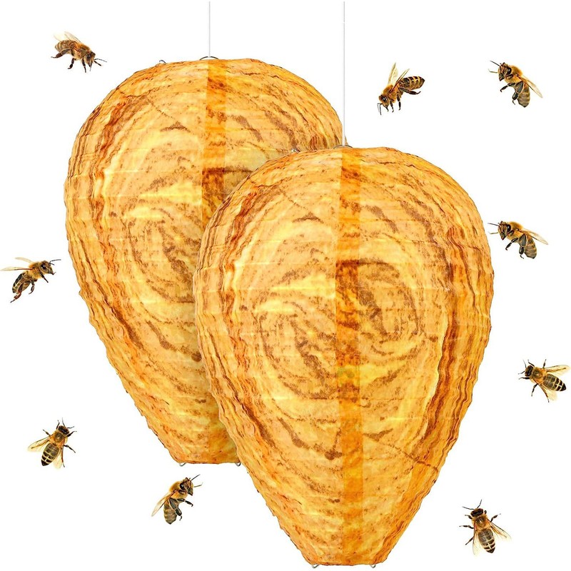 8 Pack Wasp Nest Decoy Effective Deterrence Hanging Fake Wasp
