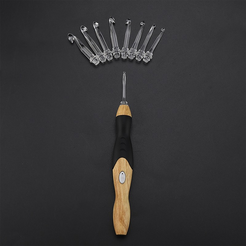 9 in 1 USB Rehargeable Light up Crochet Hooks Hand