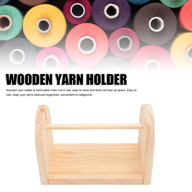 Wooden Yarn Holder Single Rotating Yarn Storage Horizontal Crochet Yarn