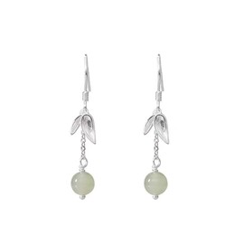 Jade Earrings Green Earrings for Women Long Jade Dangle Drop Earrings Crystal Teardrop Earrings Jade Jewelry for Women Girls