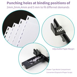 Binditek Binding Machine, 19-Hole, 450 Sheets, Comb Binder Machines with 100 PCS 1/2" Comb Spines, for Letter Size, A5 or Smaller Sizes