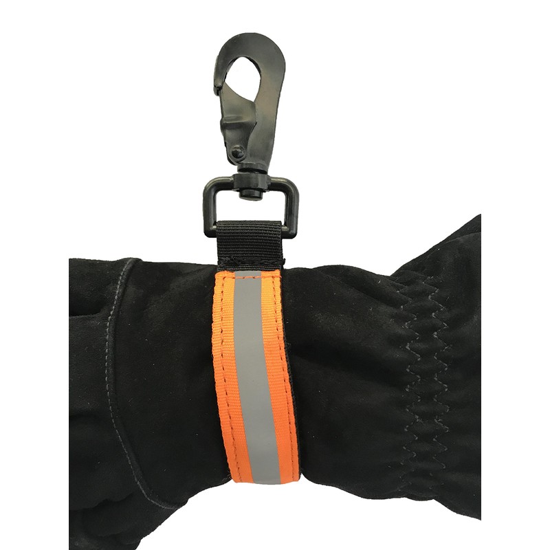 LINE2design Heavy Duty Firefighter Glove Strap with Orange Reflective Trim