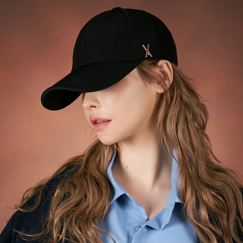 [VARZAR] Rose Gold stud over fit ball cap, Black