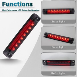 INUBOXES LED 3rd Brake Light Kit for Toyota 4Runner Highlander Prius Sienna | Rear Center High Mount Stop Lamp,Third Brake Lamp,Tail light｜OEM Compatible：81570-47051 (Smoked lens)