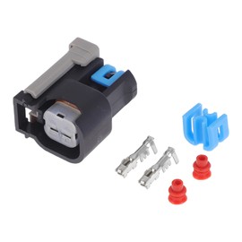 Hihaha 2 Pins Fuel Injector Socket Plug for Buick Excelle/Inner Female Wiring Harness Cable Connector/Waterproof Plastic, Tinned Copper 1.2mm Series