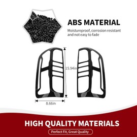 RAZPOY for Colorado Tail Light Covers, Black Rear Light Lamp Guards Trim Compatible with 2014-2021 Chevy Colorado Exterior Accessories, Black