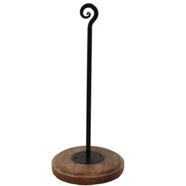 Marie Décor Wood And Iron Tabletop Paper Towels Holder (Black) MD19005-B