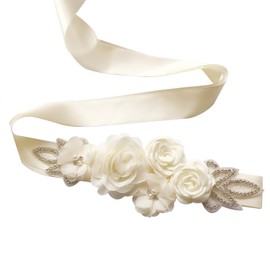 AISWI Maternity Sparkly Mesh Dress Bell Long Sleeve Round Neck A Line Flowy Pregnancy Dresses Baby Shower Semi Formal, 1.Rose Purple, with Flower Sash, Large