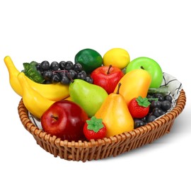 14-Pack Artificial Fruit Decor, Realistic Fake Fruits for Table Centerpiece