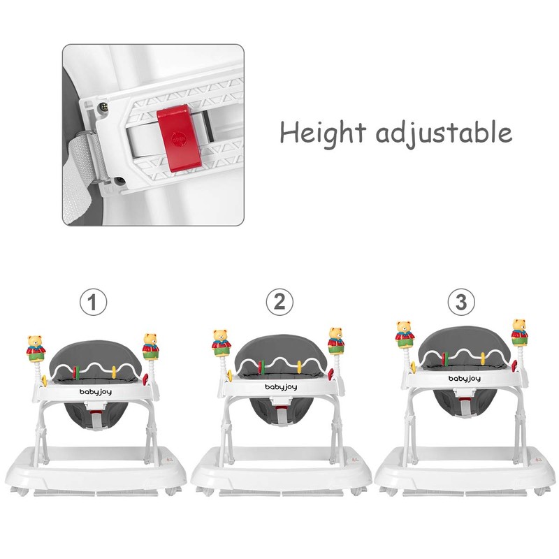 BABY JOY Baby Walker, Foldable Activity Walker with Adjustable Height,
