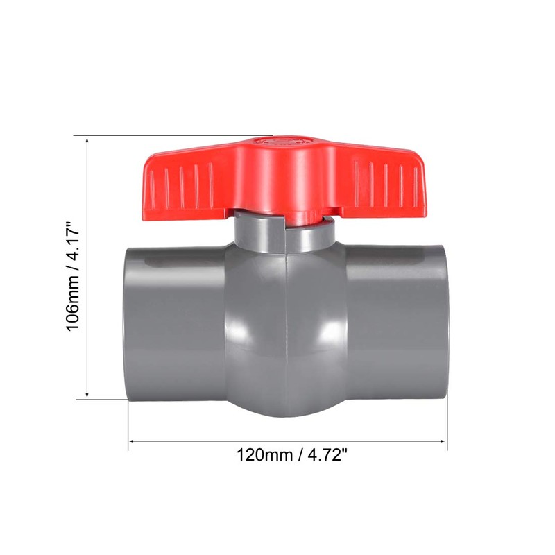 sourcing map PVC Ball Valve Supply Pipe Knob Threaded Ends