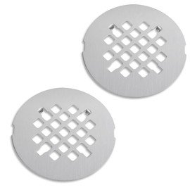 2 Pack 4-1/4 Inch OD Shower Drain Cover, 18/8 Stainless Steel Snap-in Round Shower Drain Strainer, Bathroom Shower Drain Hair Catcher Replacement Floor Drain Cover