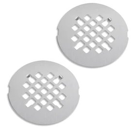 2 Pack 4-1/4 Inch OD Shower Drain Cover, 18/8 Stainless Steel Snap-in Round Shower Drain Strainer, Bathroom Shower Drain Hair Catcher Replacement Floor Drain Cover