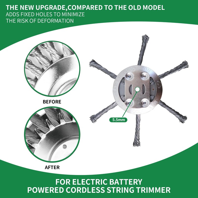 6 Inch Premium Indestructible Trimmer Head for Electric Battery Powered