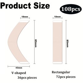 Double Sided Body Tape for Clothes and Dress Fashion Tape Fabric Tape Body Tape Double Sided for All Fabric Types Bra Tape Tape Sticky Strips No-Residue Clear Fashion Tape for Women - 108PCS