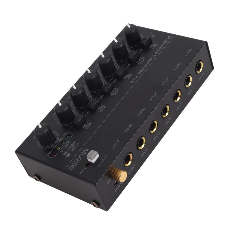 Sound Mixer Ultra Compact Metal Low Noise 6 Channel Stereo