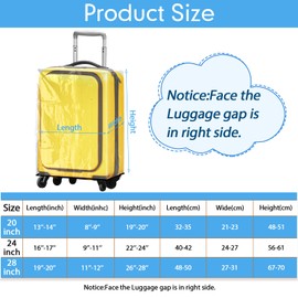 Sherr 3 Fundas Transparentes para Equipaje para Maleta Protector de Equipaje Impermeable Cubierta (20 a 28 Pulgadas)