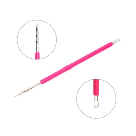 ISIS CUTELARIA - Empujador y palo de acero inoxidable con cubierta de silicona rosa (ISIS017)