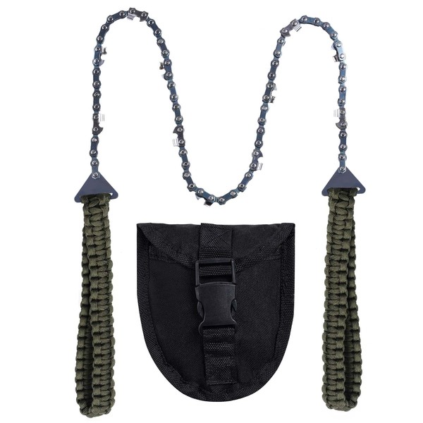 Sucrain Pocket Chainsaw with Paracord Handle, Folding Chain Hand Saw,