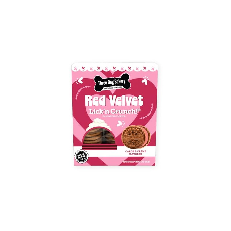 Three Dog Bakery Red Velvet Valentine's Day Lick'n Crunch 13