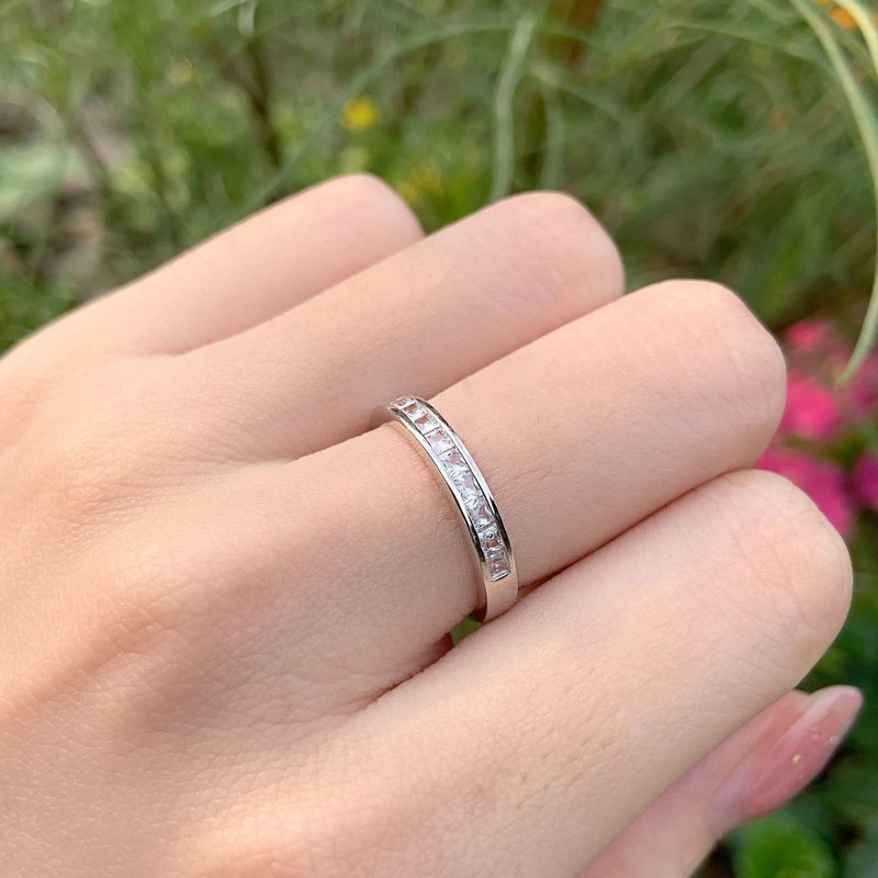 SHELOVES Stacking Eternity Rings for Women 925 Sterling Silver Wedding