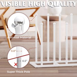 HzTinT Boot Rack, 19.5 Inches Boot Rack Organizer Tall Boots, Stainless Steel Boot Storage Holder, Free Standing Boot Racks for 6 Pairs Entryway, Closet, White