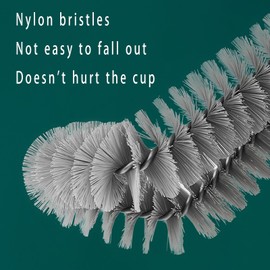 Coffeemaker Brush for Chemex with White Handle, White Nylon Bristles