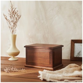 Aspen Studio Walnut Wooden Urn Wooden Urn for Cremation Handcrafted Solid Wood Urn for Adult Human Decorative Urns Wooden Urn
