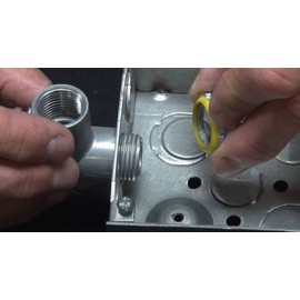 COREX 3 1/2 Inch Steel Sealing Lock Nut - Electrical Conduit Locknut with PVC Molded Gasket for A Weatherproof Seal and Zinc Plated for Corrosion Resistance - 1-Pack